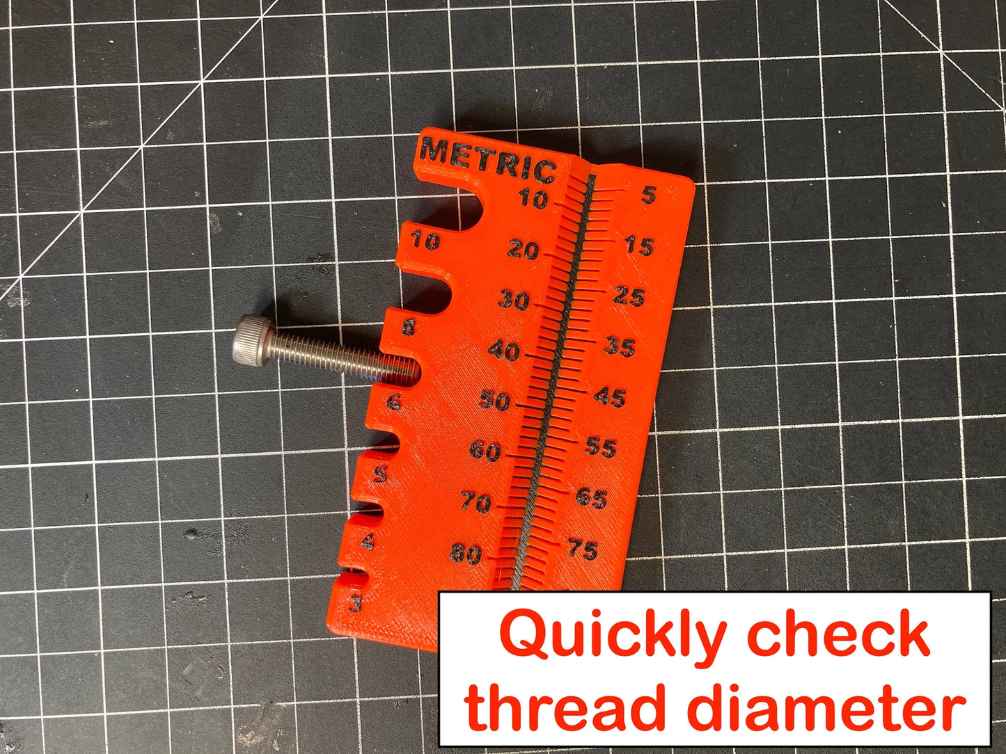Bike Screw Ruler v2.0: Metric Fastener Gauge M3-M10