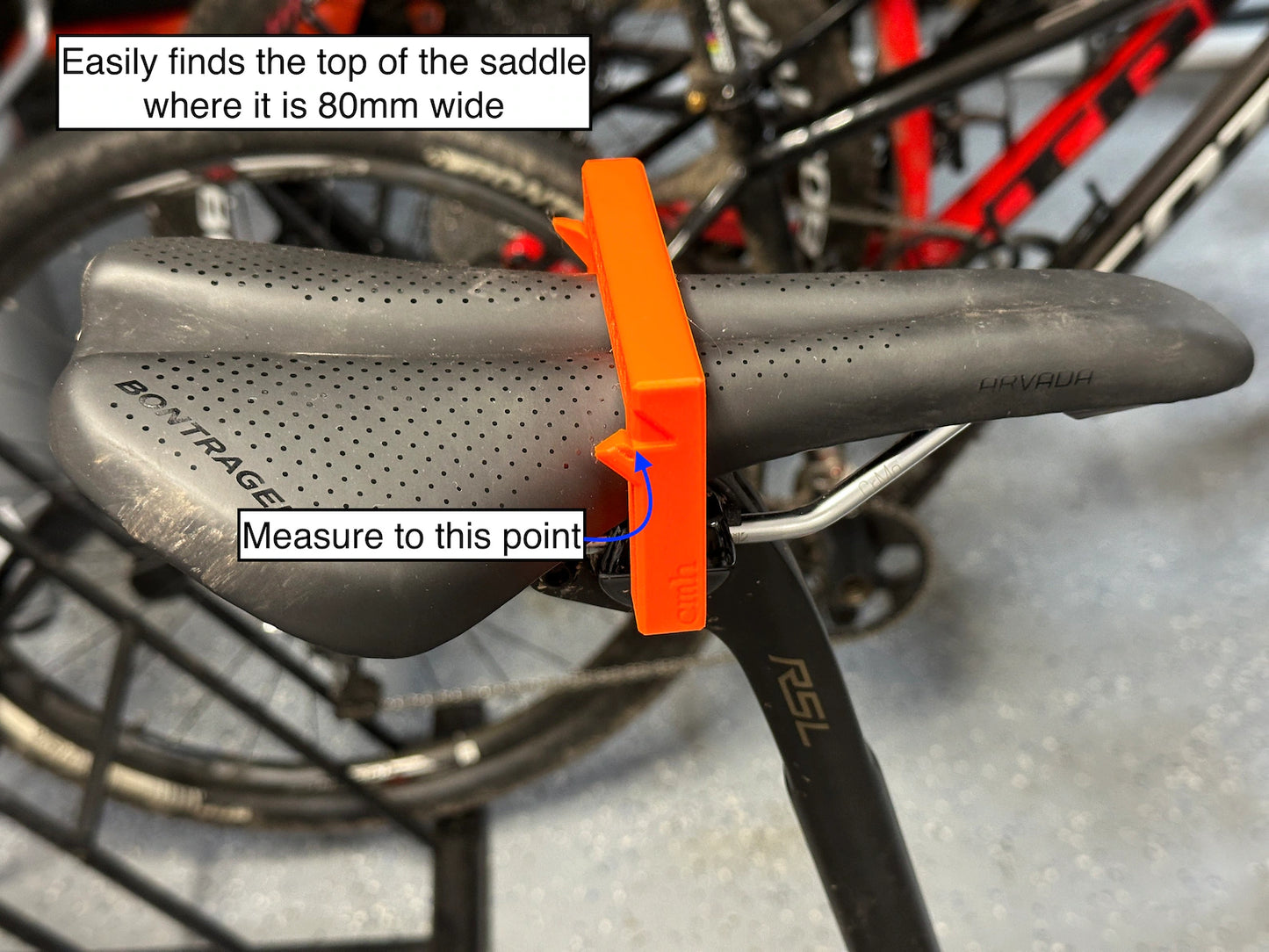Bike Measuring Tool for Finding The Saddle "80mm Point"