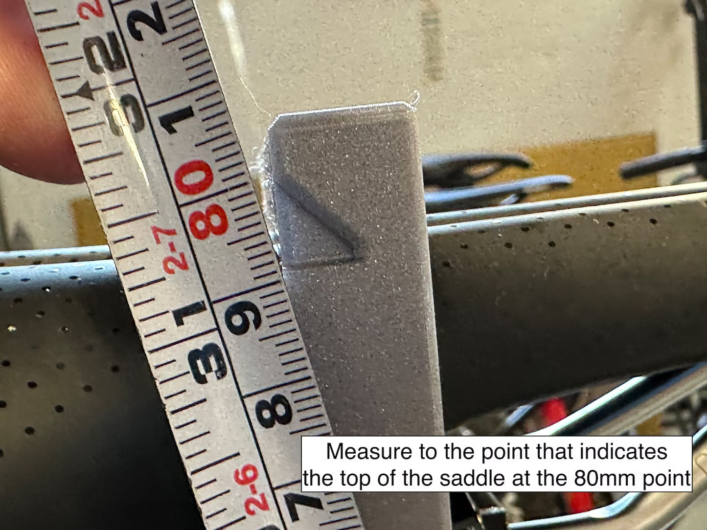 Bike Measuring Tool for Finding The Saddle "80mm Point"