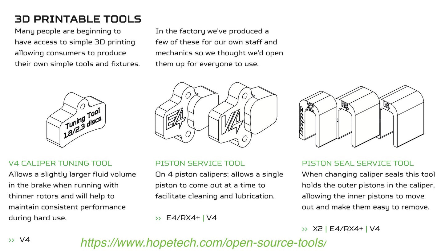 Hope Brake Maintenance Tools