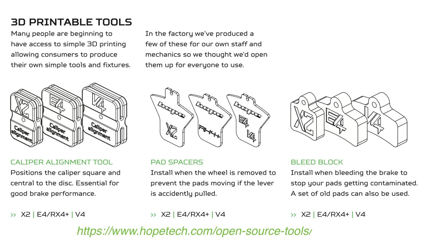 Hope Brake Maintenance Tools